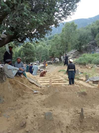 Image for Afghan quake survivors dig graves with pickaxes as entire households wiped out