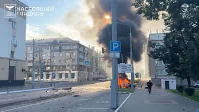 Image for Russian officials say at least 16 wounded in Ukrainian drone attacks on two cities