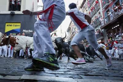 Image for One man gored and seven others bruised in Spain's bull running festival