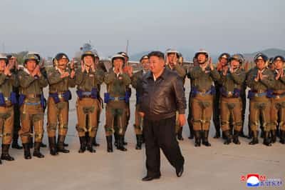 Image for North Korea's Kim Jong Un oversees air drills, calls for stepped-up war preparation