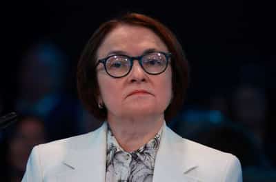 Image for Russian central bank governor Nabiullina speaks after rate cut