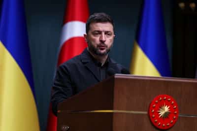 Image for Zelenskiy says 22 people missing at the site of Russian attack in western Ukraine