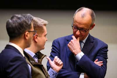 Image for German Chancellor Merz says weak dollar a burden for German exports