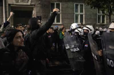 Image for Serbian police detain 37 after anti-government clashes