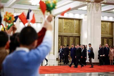 Image for Macron urges Xi to help correct 'unsustainable' global trade imbalances