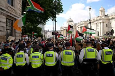 Image for Seven charged in London after protest in support of Palestine Action group