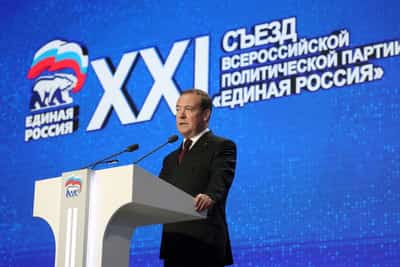 Image for Factbox-Who is Dmitry Medvedev, the Russian war hawk who got under Trump's skin?