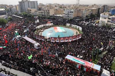 Image for Iran holds funeral for commanders and scientists killed in war with Israel