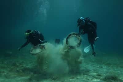 Image for Divers cleaning up seabed off Greece's Alonissos raise alarm over marine pollution