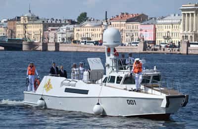 Image for Ukrainian drones target St Petersburg as Putin attends scaled-down Navy Day