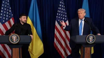 Image for Zelenskiy discusses US troop presence in Ukraine with Trump
