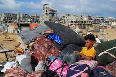 Image for Israel presses ahead with Gaza City assault, displaced Palestinians panic