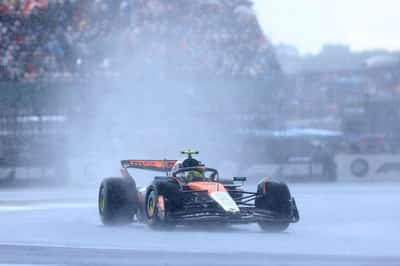 Image for Motor racing-Norris wins in the wet as Piastri fumes and Hulkenberg stuns