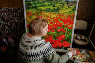 Image for Olympics 'look surreal' from Ukraine, artist behind war dead helmet says