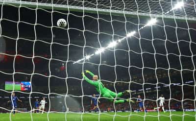 Image for Soccer-Saka and Eze sink Serbia to make it seven out of seven for England