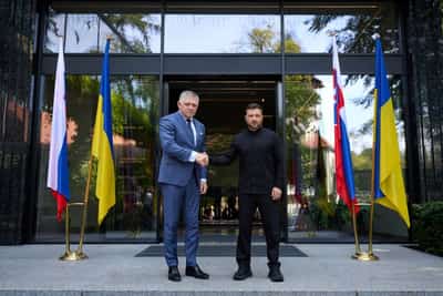 Image for Zelenskiy meets Slovakia's Fico, says Ukraine will respond to Russia's energy attacks