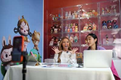 Image for Labubu craze hits London on Singles' Day with AliExpress live shopping show