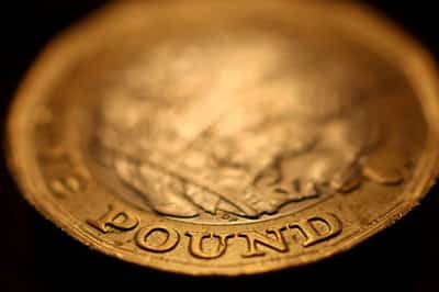 Image for Sterling set for best month on euro in a year on rates moves, weakens on dollar